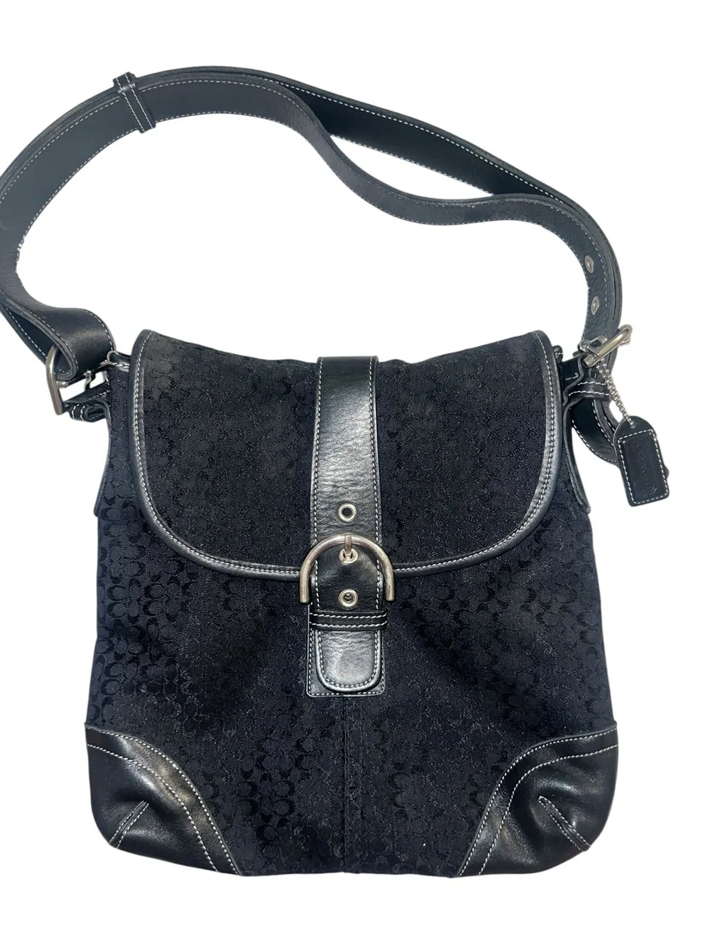 Coach SoHo Black Women's Shoulder/Crossbody Bag with Buckle Strap